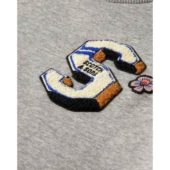 SCOTCH & SODA Artwork Crew Neck Sweatshirt Gray Monogram S Academia Medium