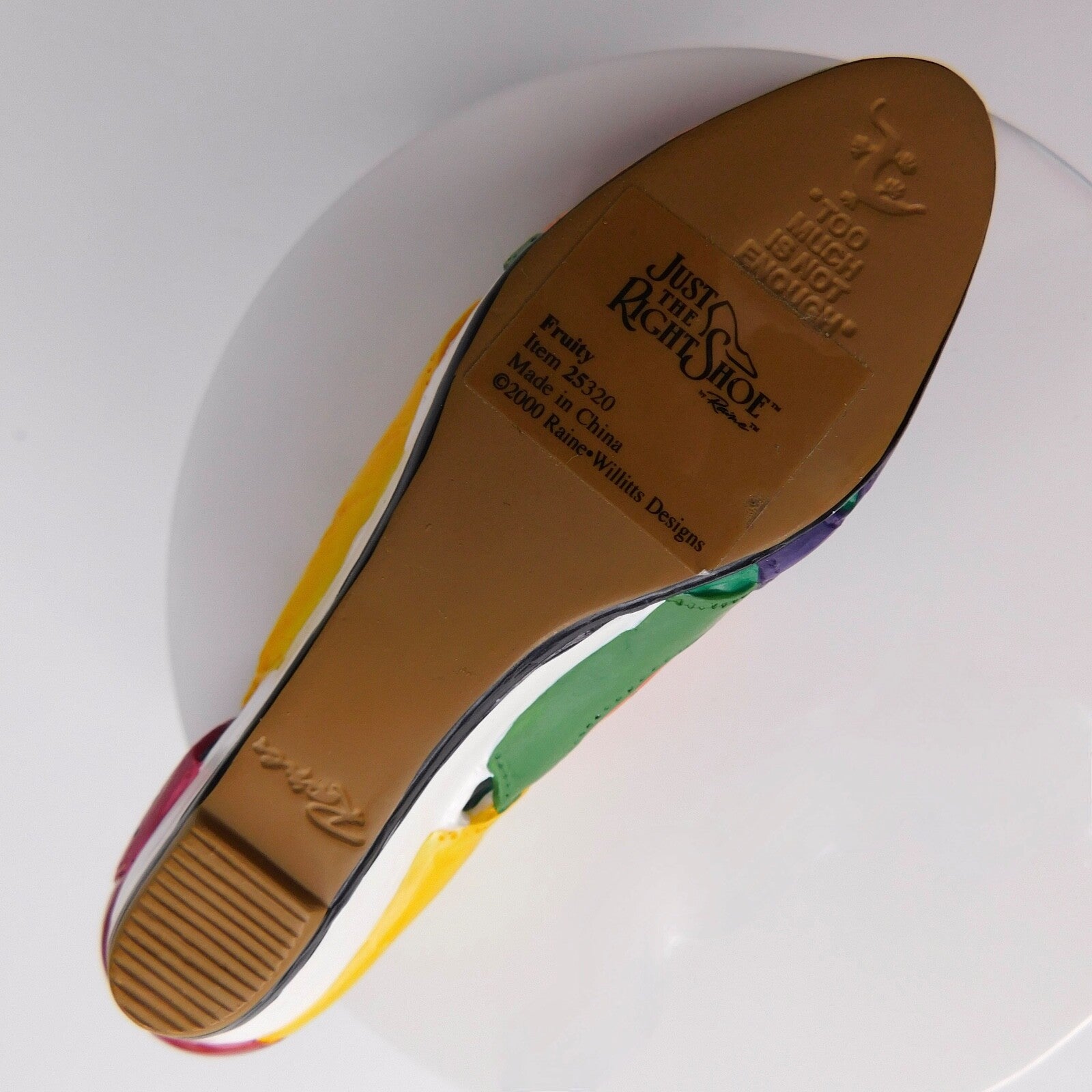 JUST THE RIGHT SHOE by Raine 2000 Fruity Beverly Feldman Figurine #25320