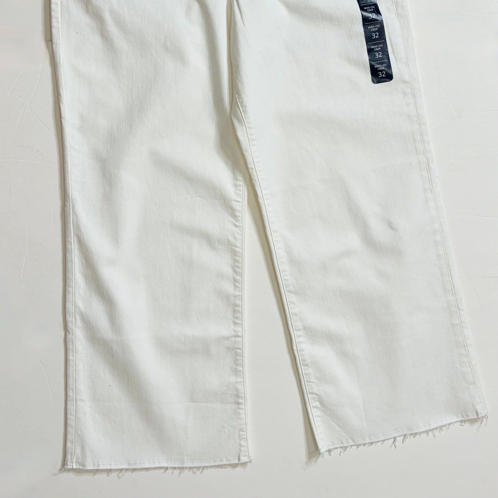 NWT!! J. CREW Factory Wide-Leg Cropped Jeans All-Day Stretch Solid White Size 32
