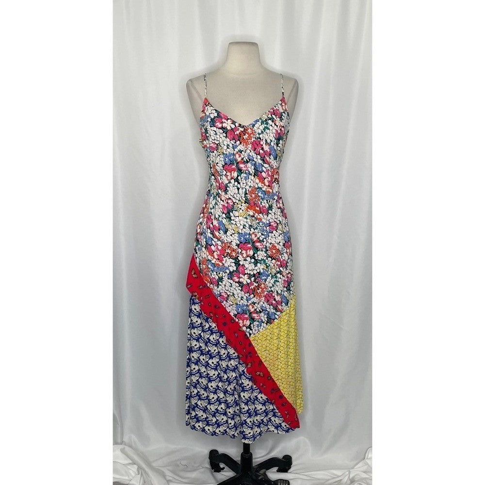 ANTHROPOLOGIE Colloquial Bias Conversations 52 of 52 Midi Slip Patchwork Medium