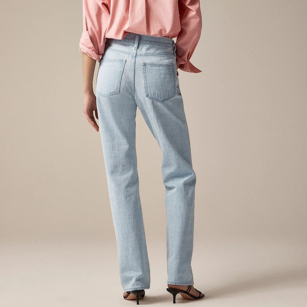 NWT!! J. CREW Mid-Rise Straight Jeans Montauk Wash Denim Classic Preppy Size 30