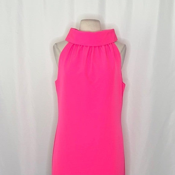 SAIL TO SABLE Hydra Hot Pink Cowl Portrait Neck Shift Dress Barbiecore Medium
