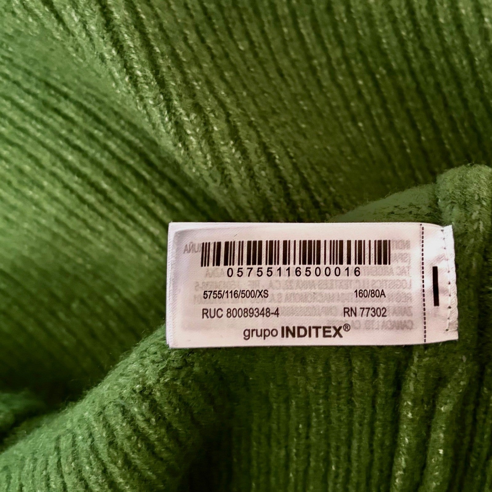 ZARA Green Wool Sweater Dress Mock Neckline Oversized Knitwear Solid X-Small
