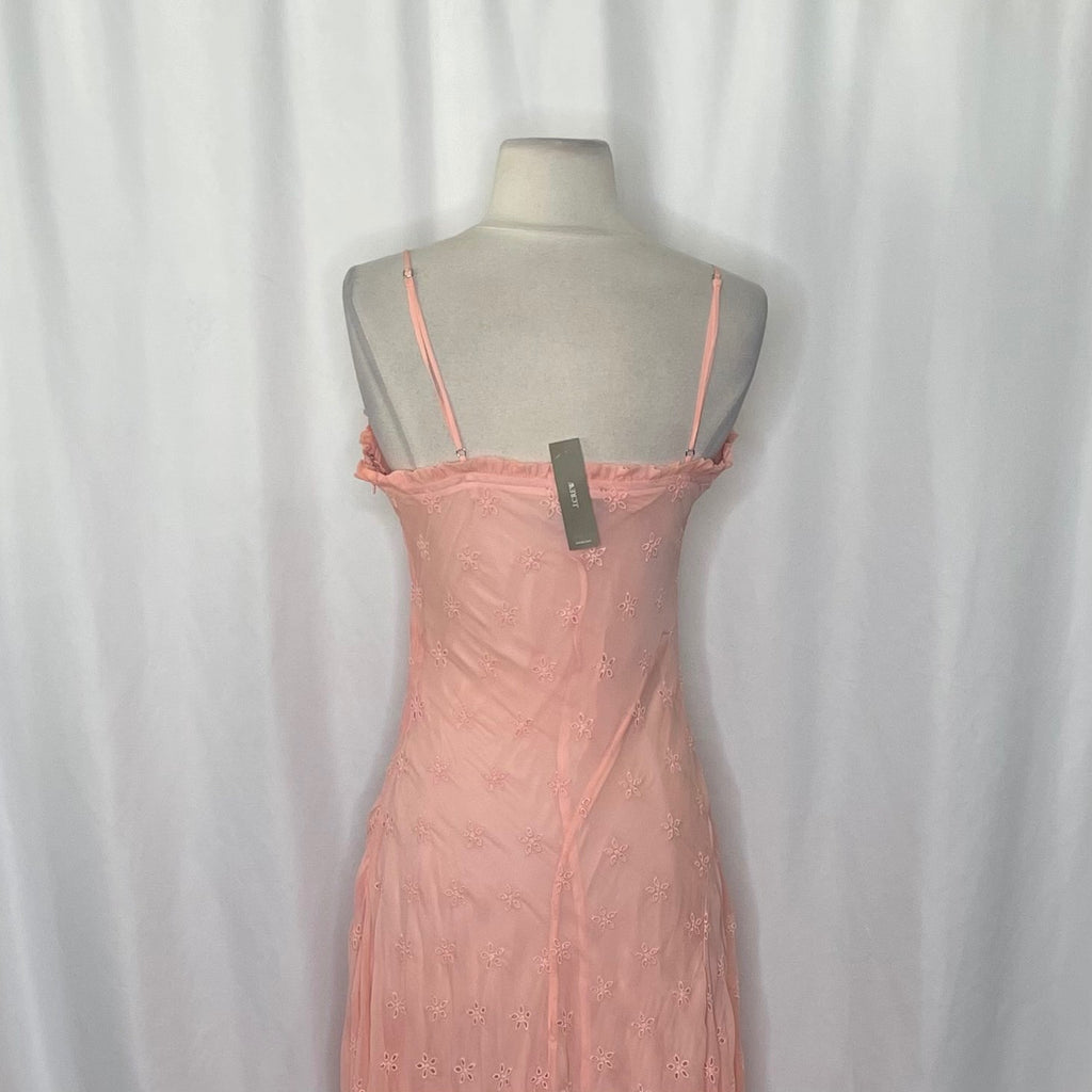 NWT!! J. CREW Collection Eyelet Maxi Slip Dress Blushed Peach Pink Fairy Size 6