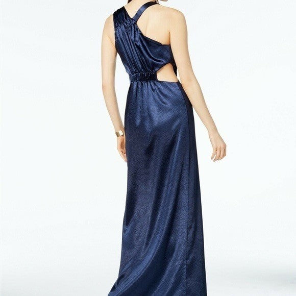 NWT!! AVEC LES FILLES Blue Maxi Dress Cutouts Asymmetrical Party Cocktails 8