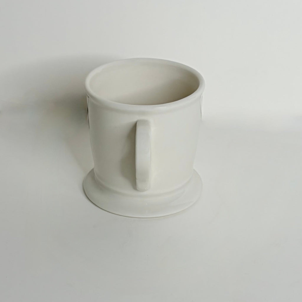 ANTHROPOLOGIE Letter "C" Monogram Mug White Minimalist Coffee Tea Farmhouse C