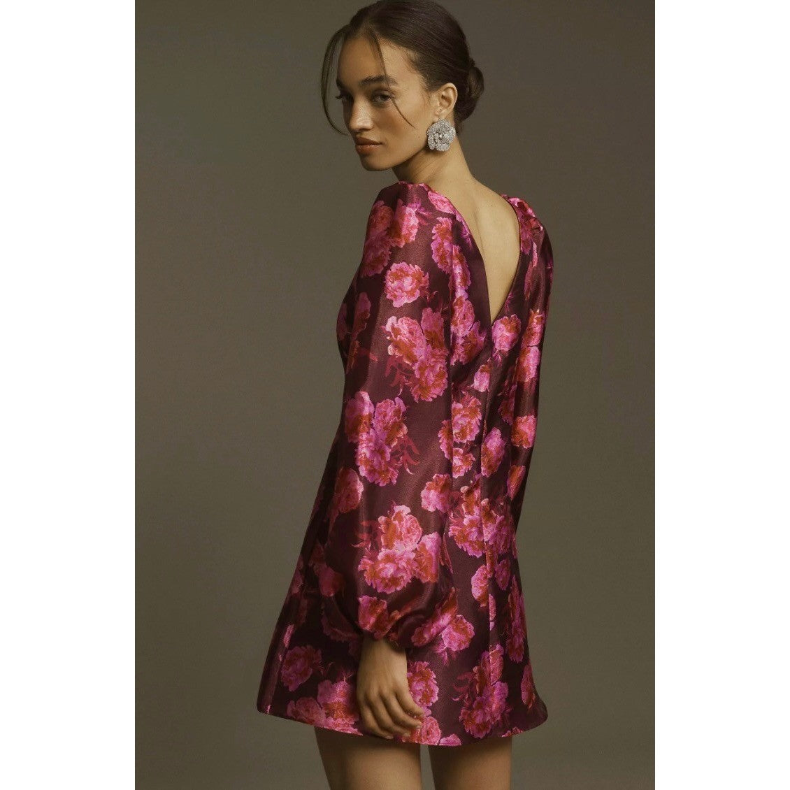 NWT!! Anthropologie BHLDN Aliana V Neck Floral Organza Mini Dress Large