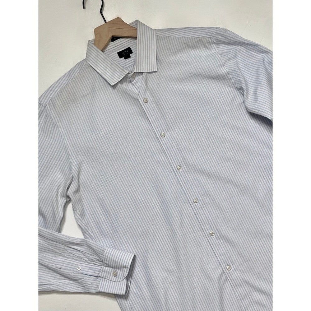 Men's J. CREW Ludlow Buttondown Dress Shirt Blue Pink White Striped Office Large