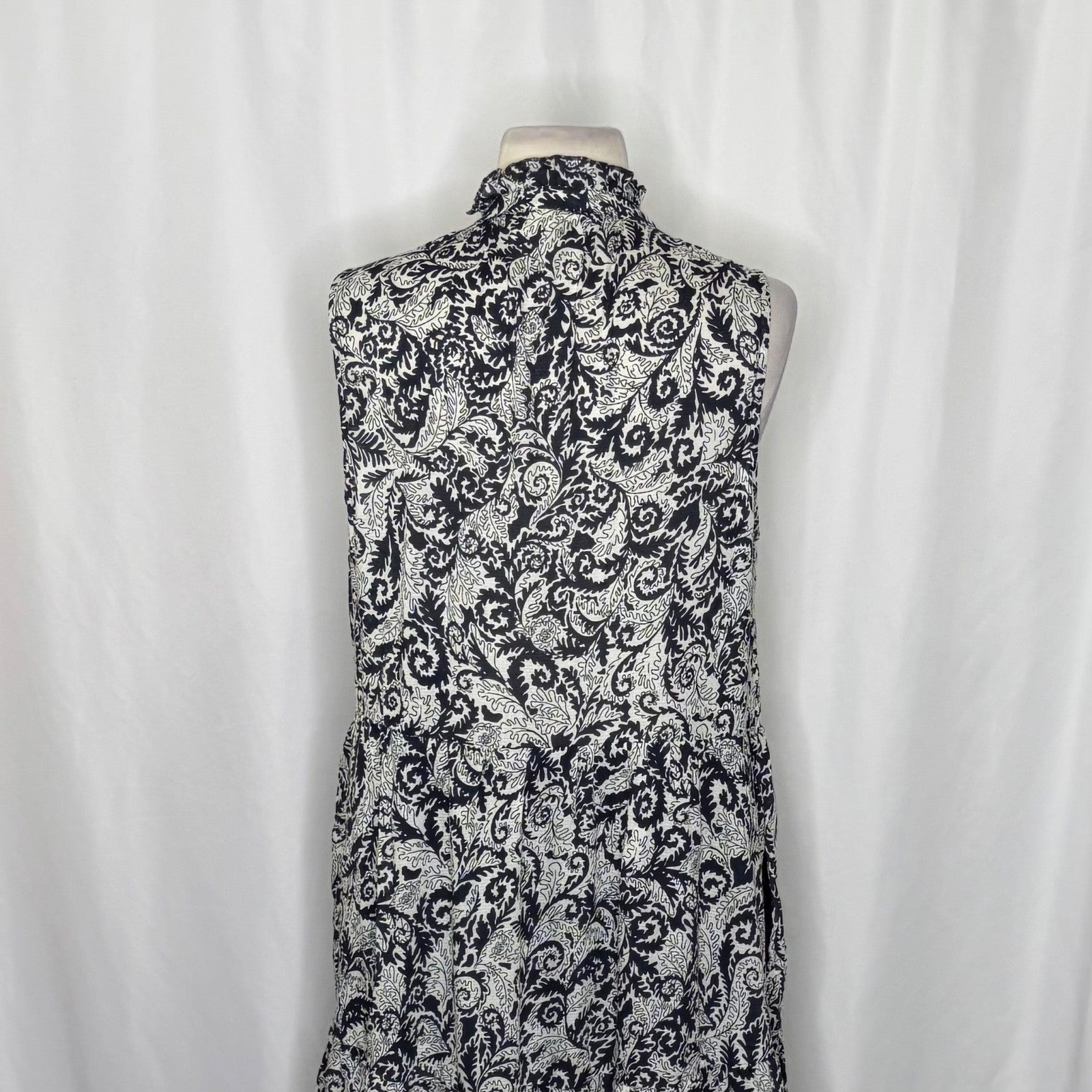 NEW!! Anthropologie MAEVE Marya Tiered Maxi Dress Black Botanical Print Small