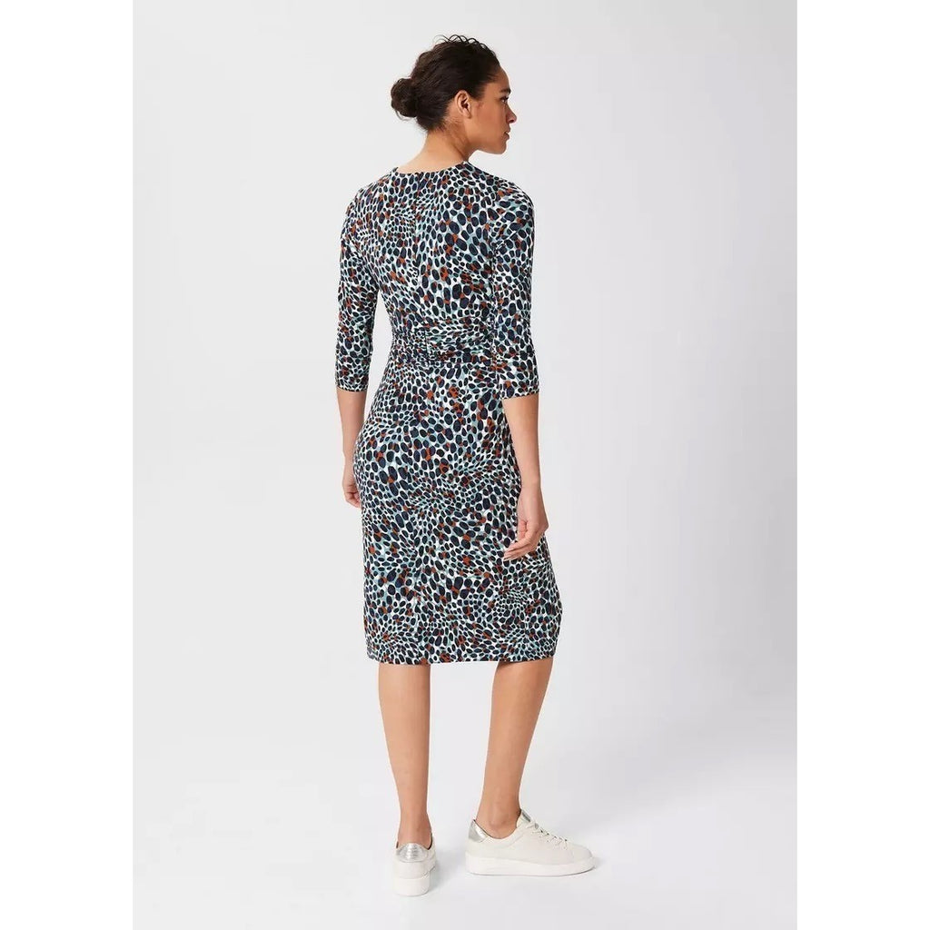 NWT!! HOBBS London Jemma Jersey Dress Green Multi Animal Print Knit US Size 6