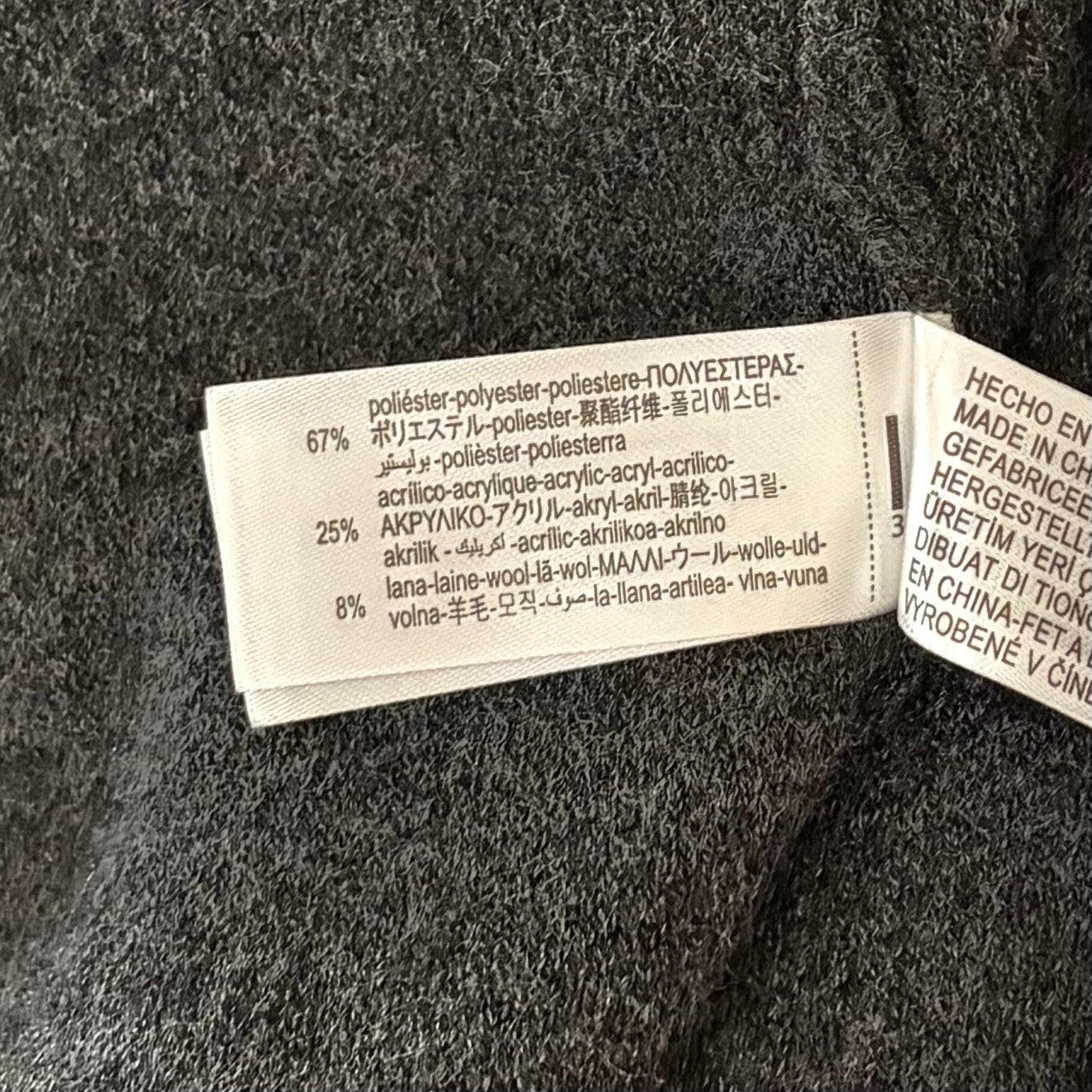 ZARA Charcoal Grey Wool Blend Cape Sweater Knitwear Knit Minimalist Medium