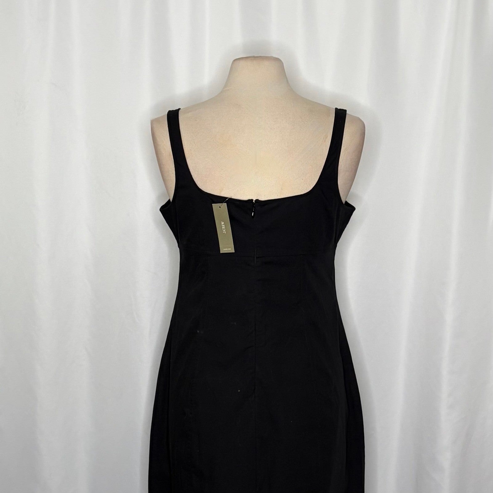 NWT!! J. CREW Squareneck Seamed Midi Little Black Dress Preppy Minimalist 10