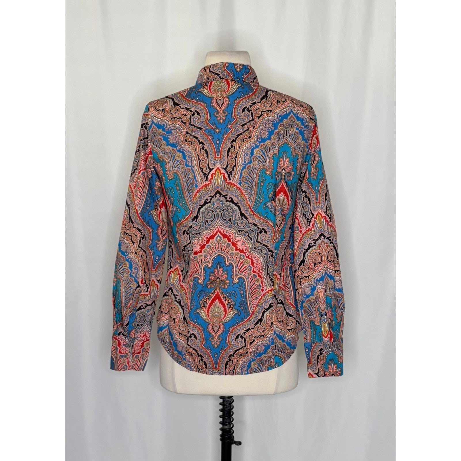 J. CREW Slim Perfect Shirt Ratti Mediterranean Paisley Print Buttondown Size 2