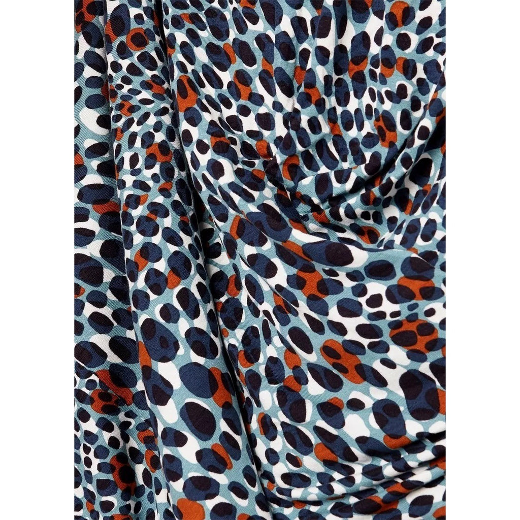 NWT!! HOBBS London Jemma Jersey Dress Green Multi Animal Print Knit US Size 6