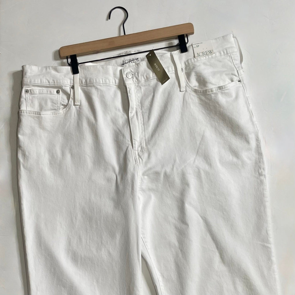 NWT!! J. CREW Slim Wide-Leg Jeans White Wash Classic 5 Pocket Denim Size 37