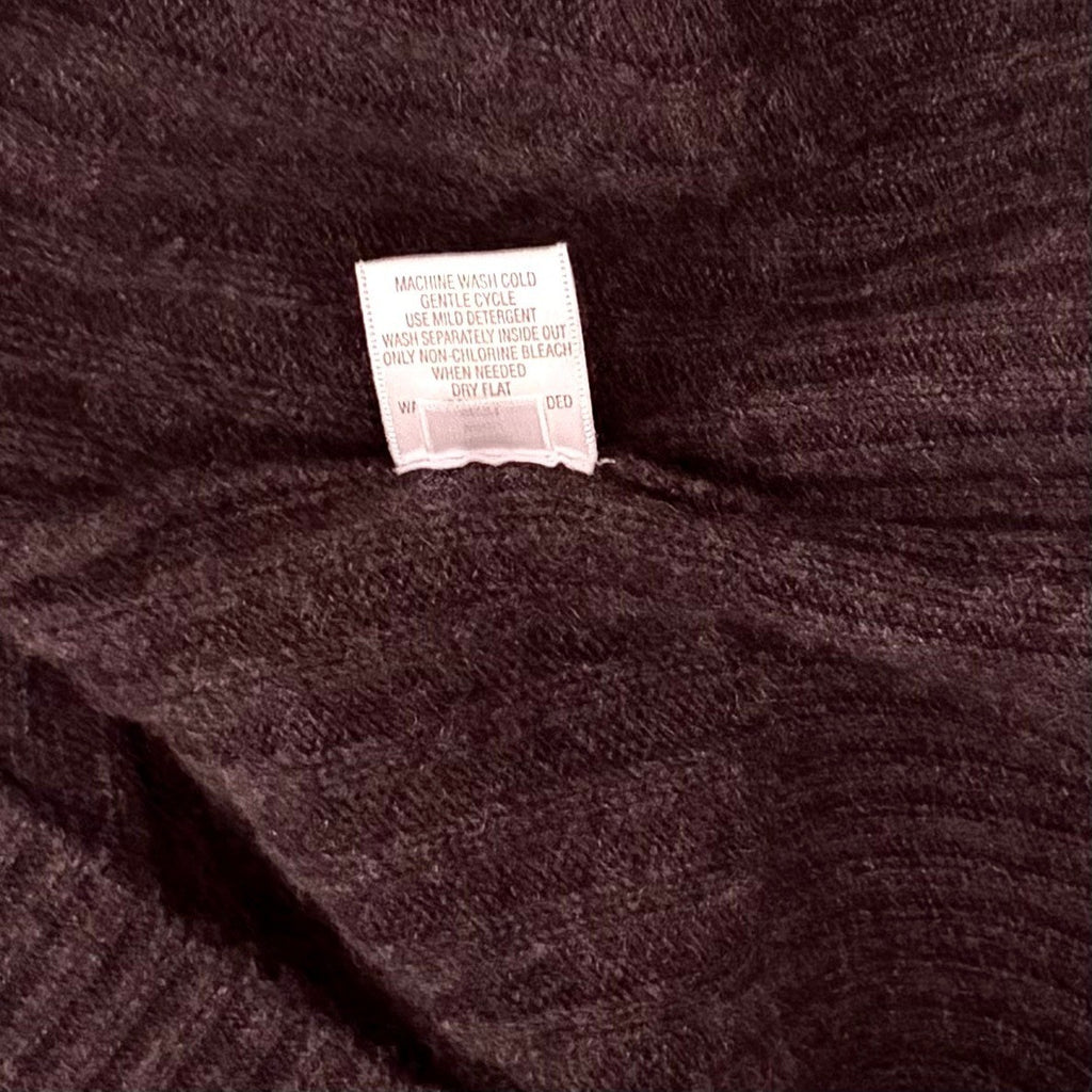 Men's GARNET HILL Washable Cashmere Ribbed Quarter Zip Sweater Charcoal Gray S