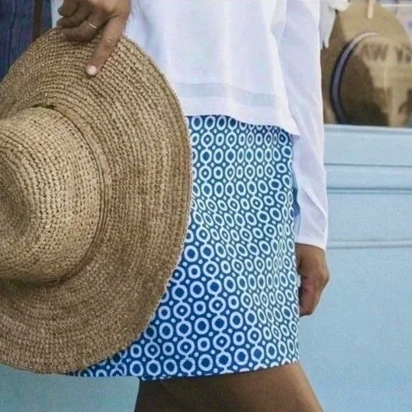 RIPSKIRT Hawaii Rip Skirt Length 2 Wrap Skirt Blue Dot Dot Dot Geometric Large