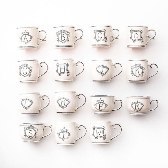 Anthropologie MOLLY HATCH Monogram "S" Initial Mug Coffee Tea Kitchen Polka Dot
