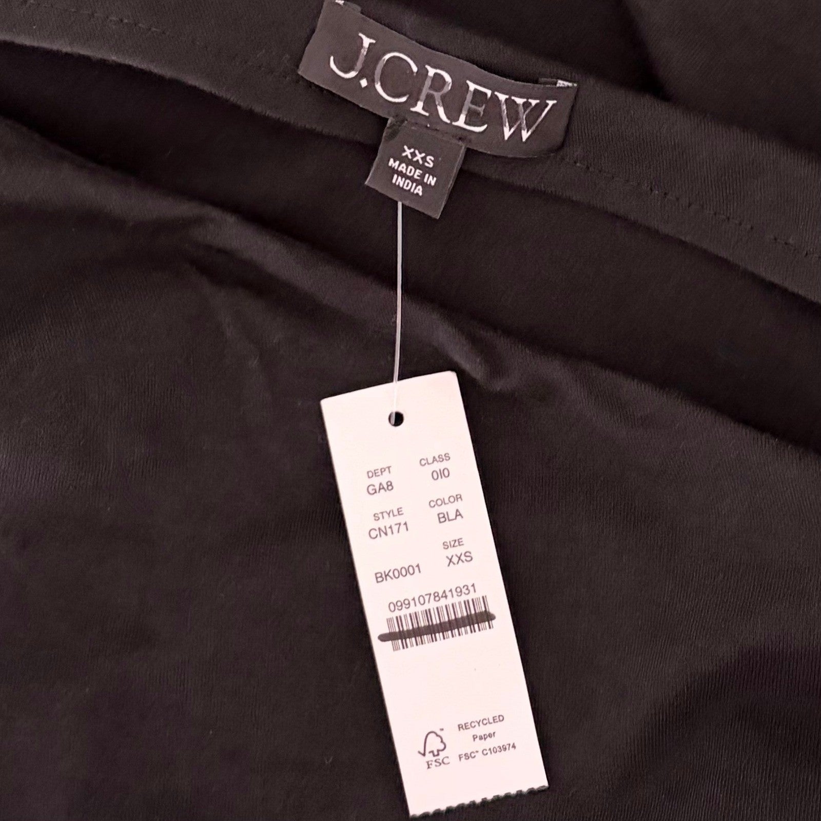 NWT!! J. CREW Stretch Cotton Blend Off the Shoulder Top Solid Black XXS XX-Small
