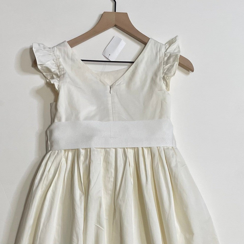 NWT! Girl's J. CREW Crewcuts Flutter Sleeve Dress Ivory Midi Maxi Ruffle Size 14
