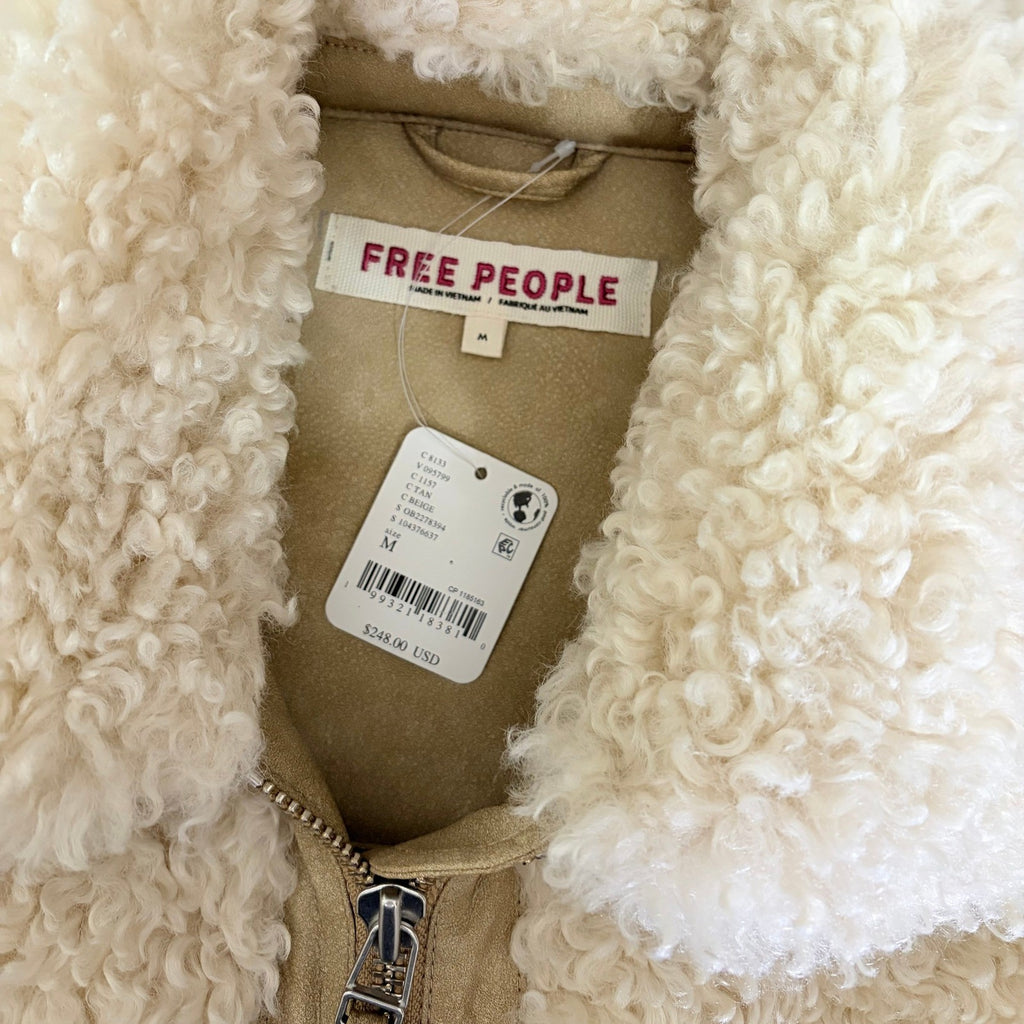 NWT!! FREE PEOPLE Jolie Teddy Coat Faux Fur Oversized Bohemian Outdoors Medium