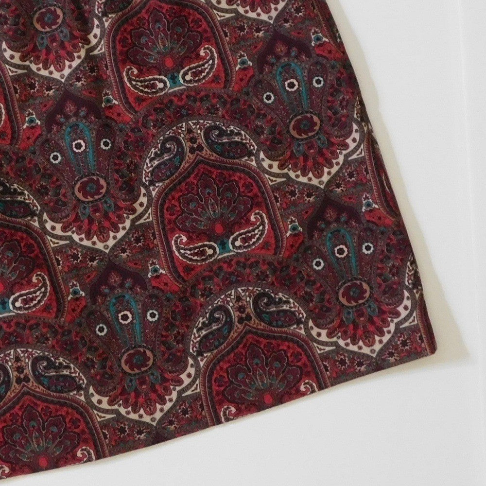NWT!! TALBOTS Opulent Paisley Side Button Faux Wrap Skirt Academia 14P 14 Petite