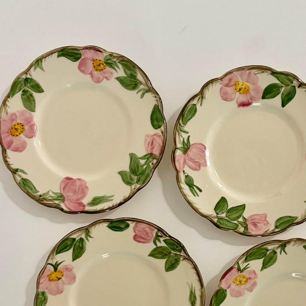 Vintage FRANCISCAN Desert Rose Set of 4 Bread Butter Plates USA Made 6 3/8"