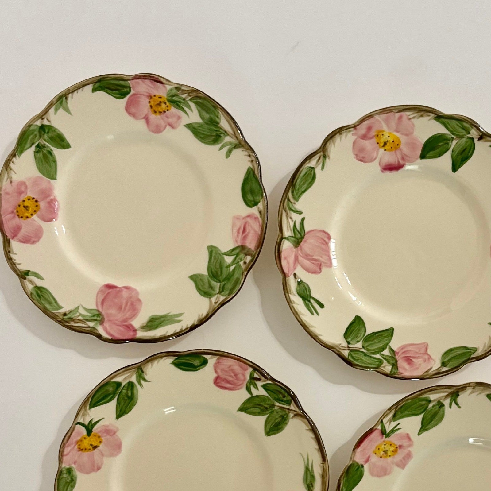 Vintage FRANCISCAN Desert Rose Set of 4 Bread Butter Plates USA Made 6 3/8"