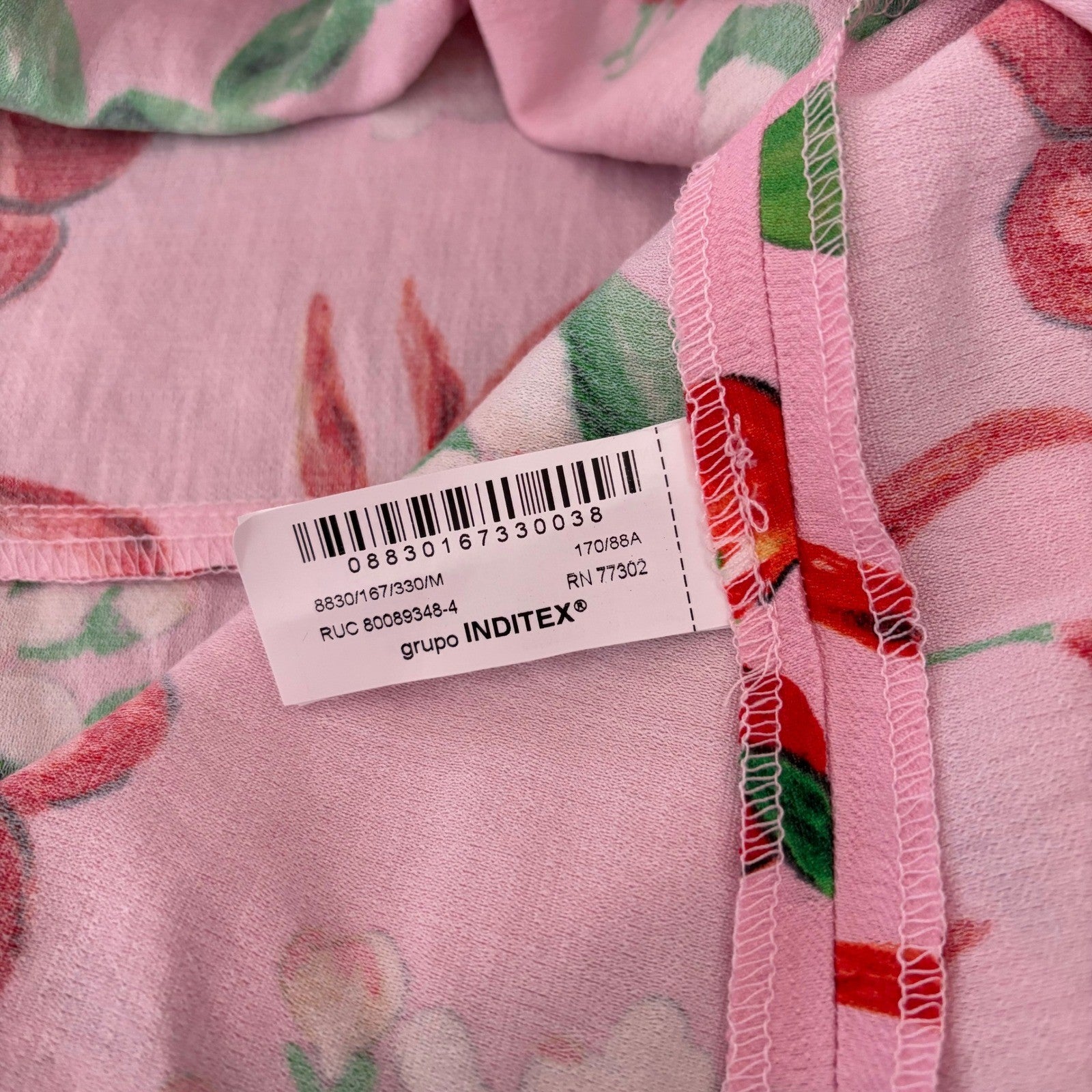 NWT!! ZARA Pink Cherries Veggie Print Mini Dress Cherry Vacation Medium