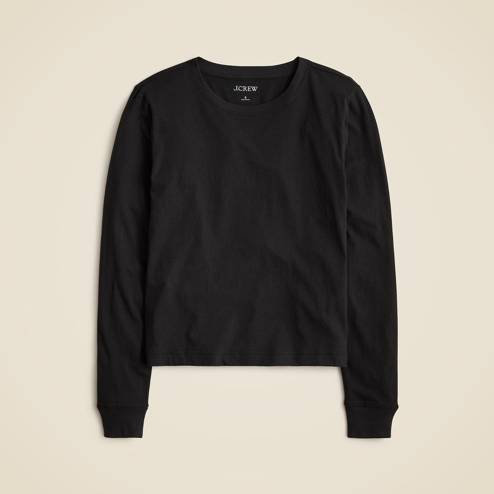 NWT!! J. CREW Vintage Jersey Long Sleeve T-Shirt Top Shirt Tee Solid Black XXS
