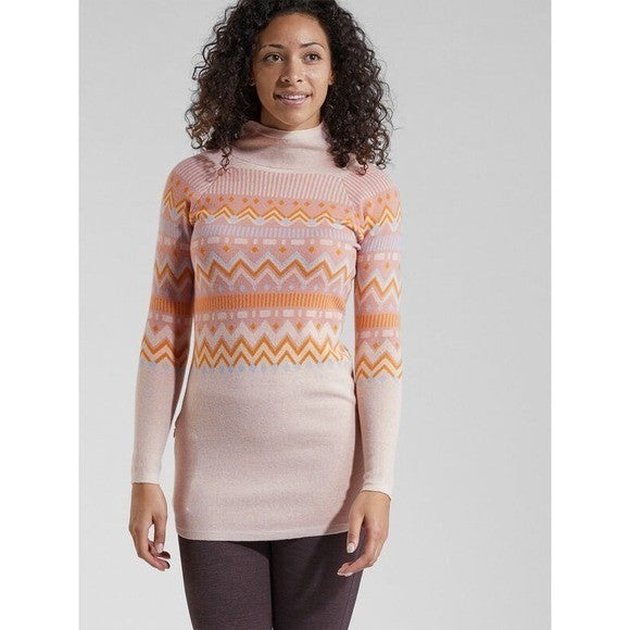 TITLE NINE Barra Tunic Sweater Fair Isle Elderflower Fairisle Mock Neck Medium