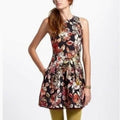 Anthropologie LEIFSDOTTIR Adelita Floral Brocade Metallic Dress Party Size 2