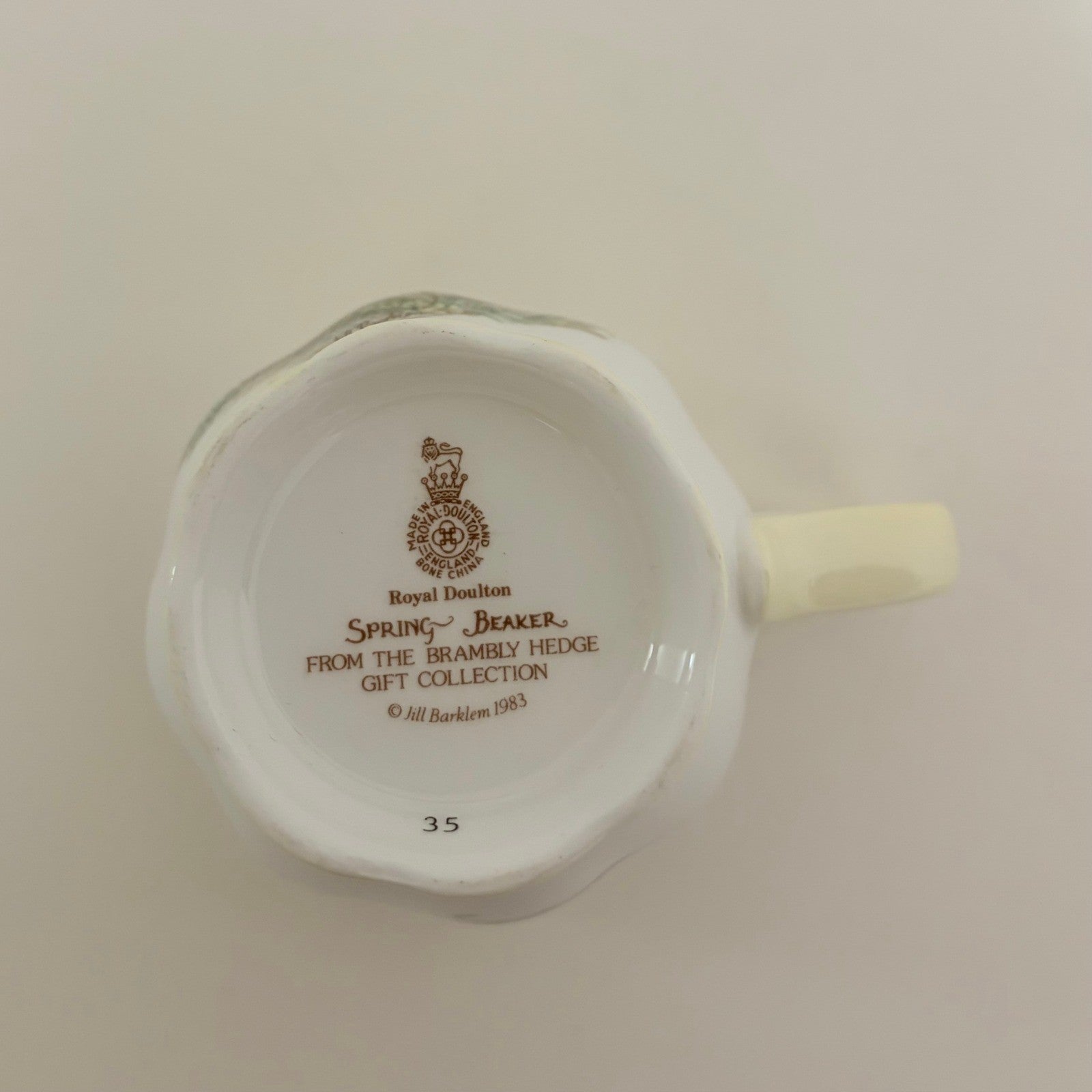 Vintage ROYAL DOULTON Brambly Hedge Spring Beaker Tea Cup 1983 Animals Mice