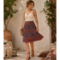 SUNDANCE Elisa Lace Skirt Bohemian Feminine Coquette Scalloped Hem Medium