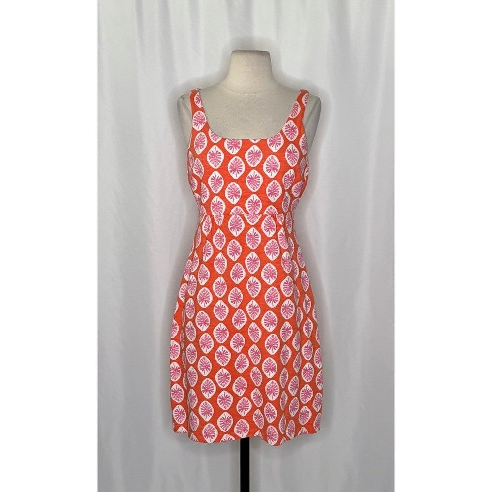 NWT!! TOMMY BAHAMA Wood Blockin' Dress Palm Frond Curuba Orange Pink Knit XS