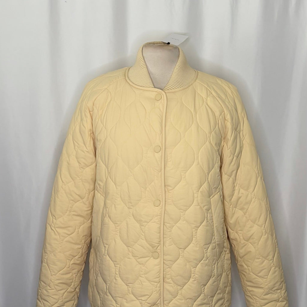 NWT!! VARLEY Luca Quilted Jacket Solid Reed Yellow Bomber Snaps Solid X-Large