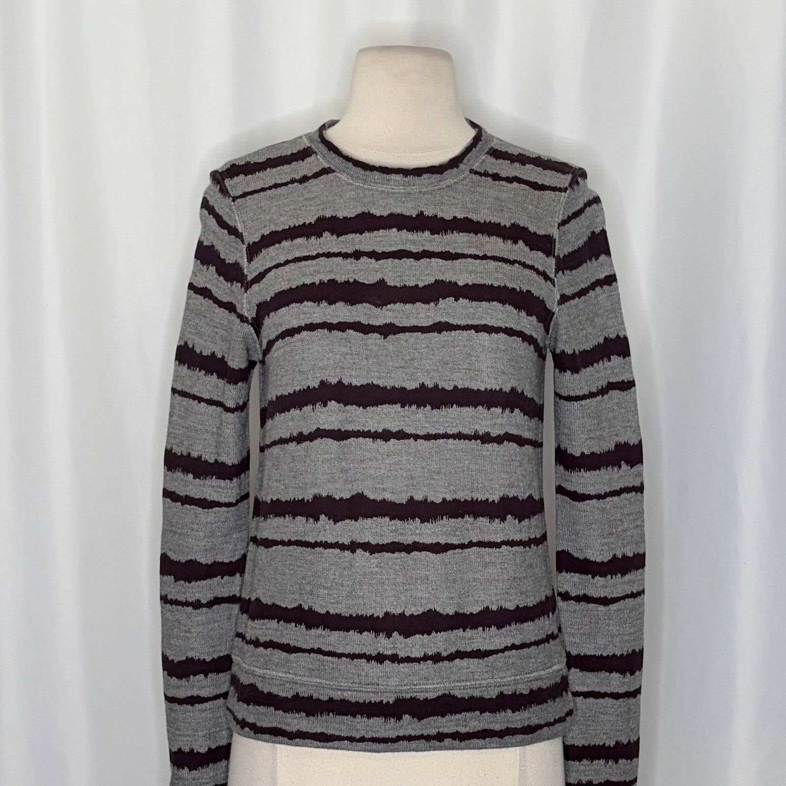 A.L.C. Conlo Bleed Stripe Sweater Sweatshirt Pullover Knit Crew Neck Small