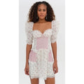 NWT!! FOR LOVE & LEMONS Francine Floral Patchwork Mini Dress Lace Coquette XS