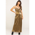 SHOW ME YOUR MUMU Jane Jumpsuit Gold Metallic Wrap Tie Waist Party Glam Small