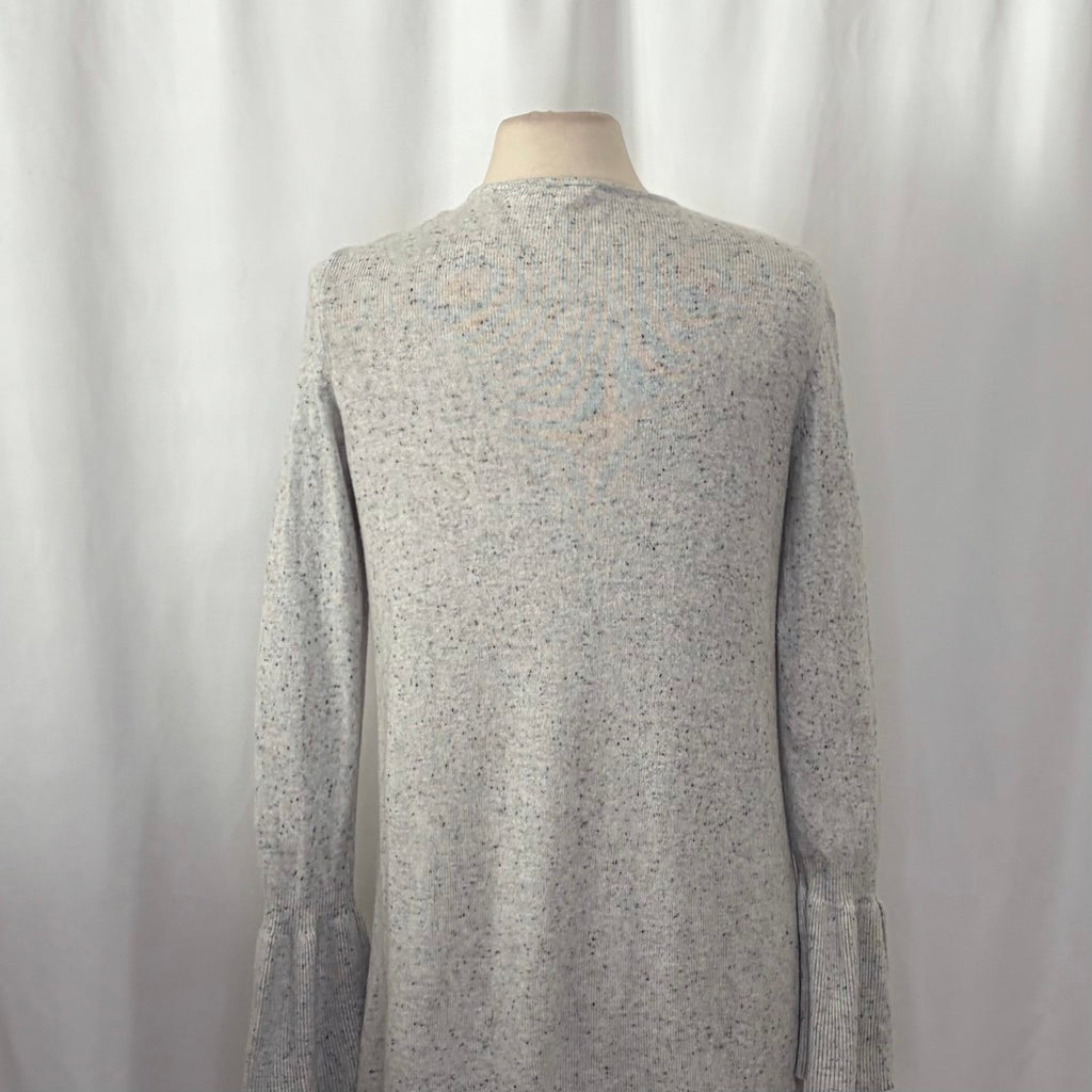 Anthropologie MOTH Gray Lyra Bell Sleeve Waterfall Cardigan Sweater Medium