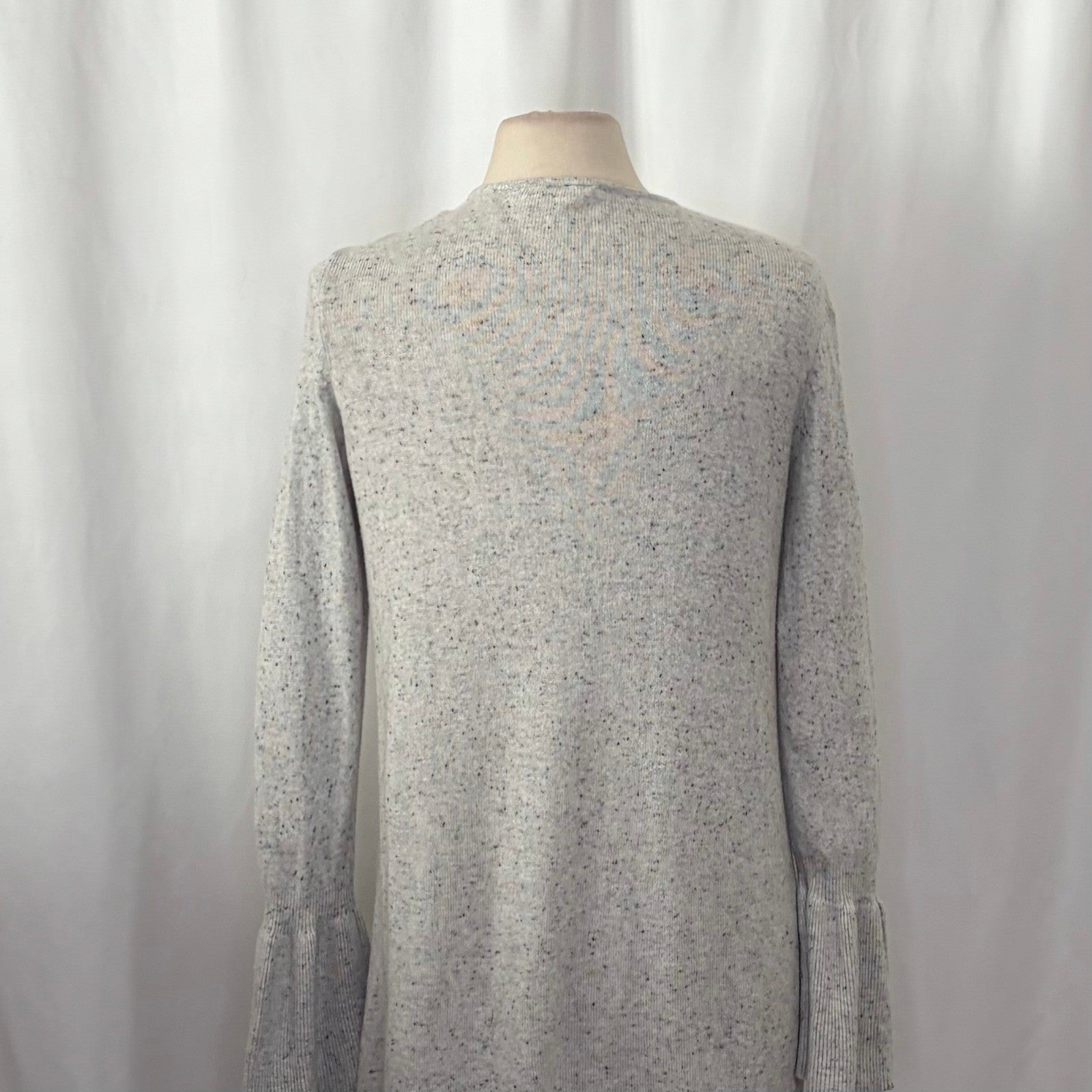 Anthropologie MOTH Gray Lyra Bell Sleeve Waterfall Cardigan Sweater Medium