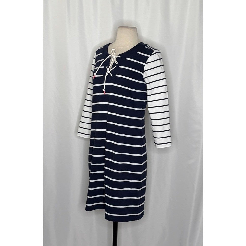 NWT!! TOMMY BAHAMA Floricita Stripe Shift Dress Navy Blue White Stripe X-Small