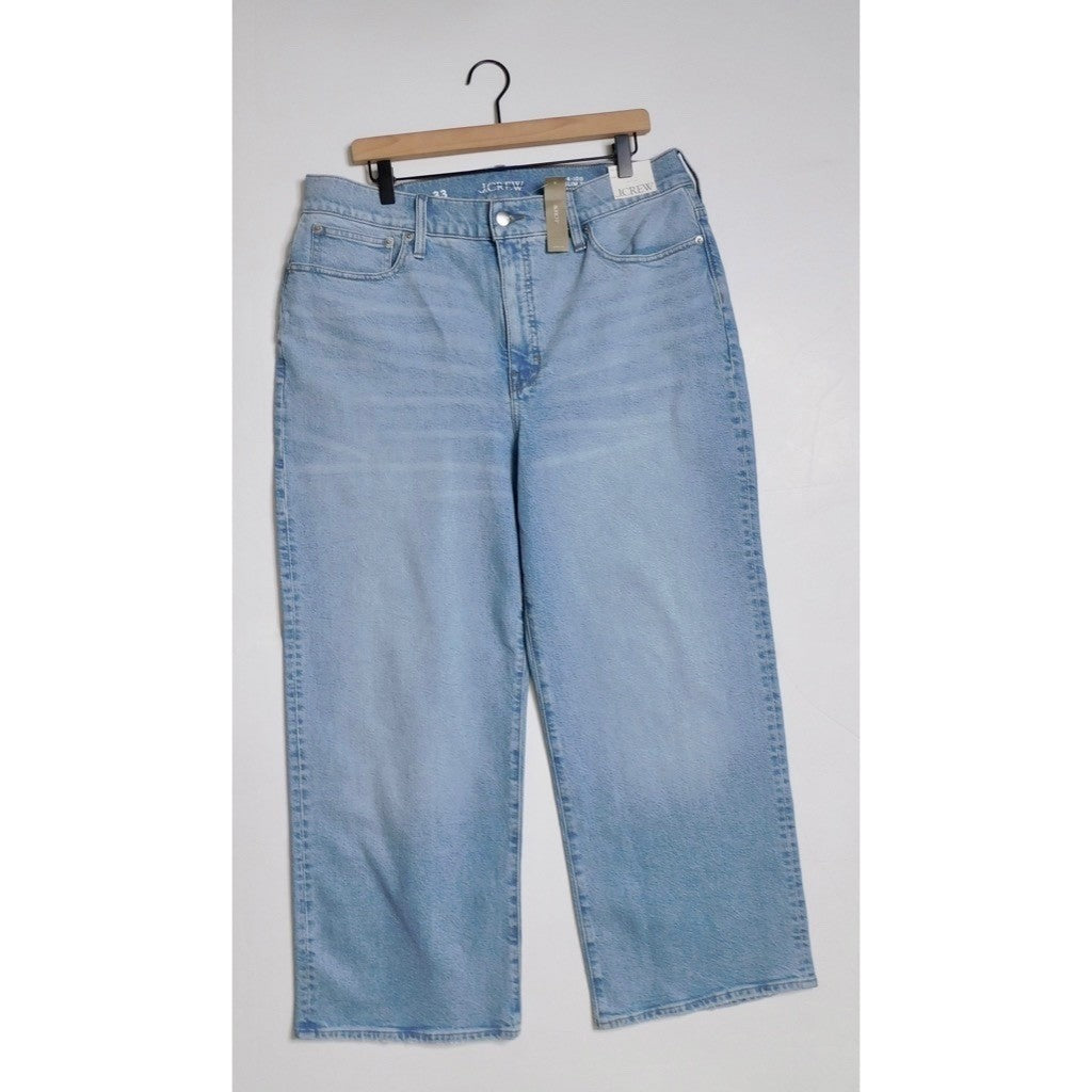 NWT!! J. CREW '96 Slim Wide Jeans Synniva Wash Denim High Rise Waist Size 33