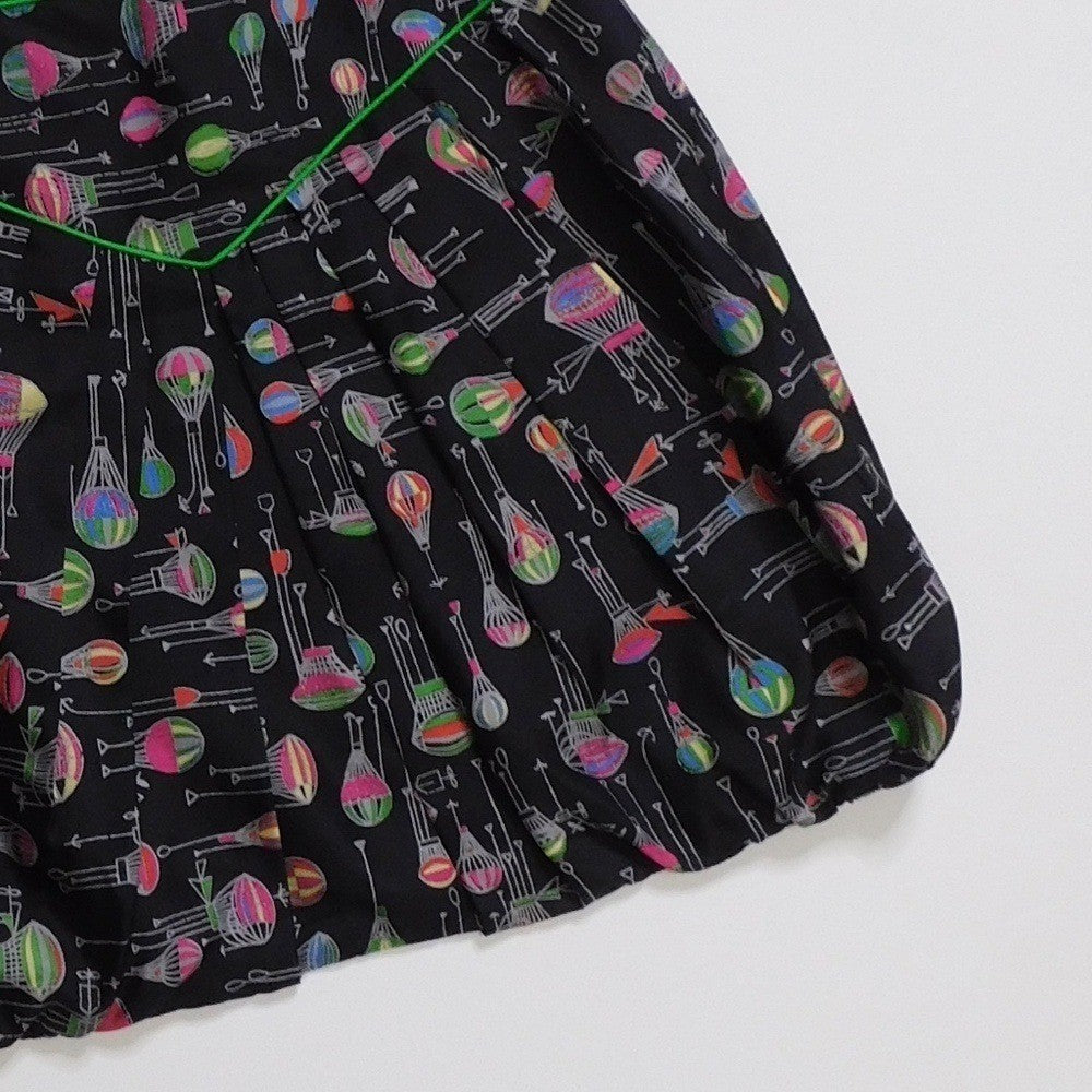 Anthropologie ANNA SUI Montgolfier Silk Skirt Hot Air Balloon Print Size 6