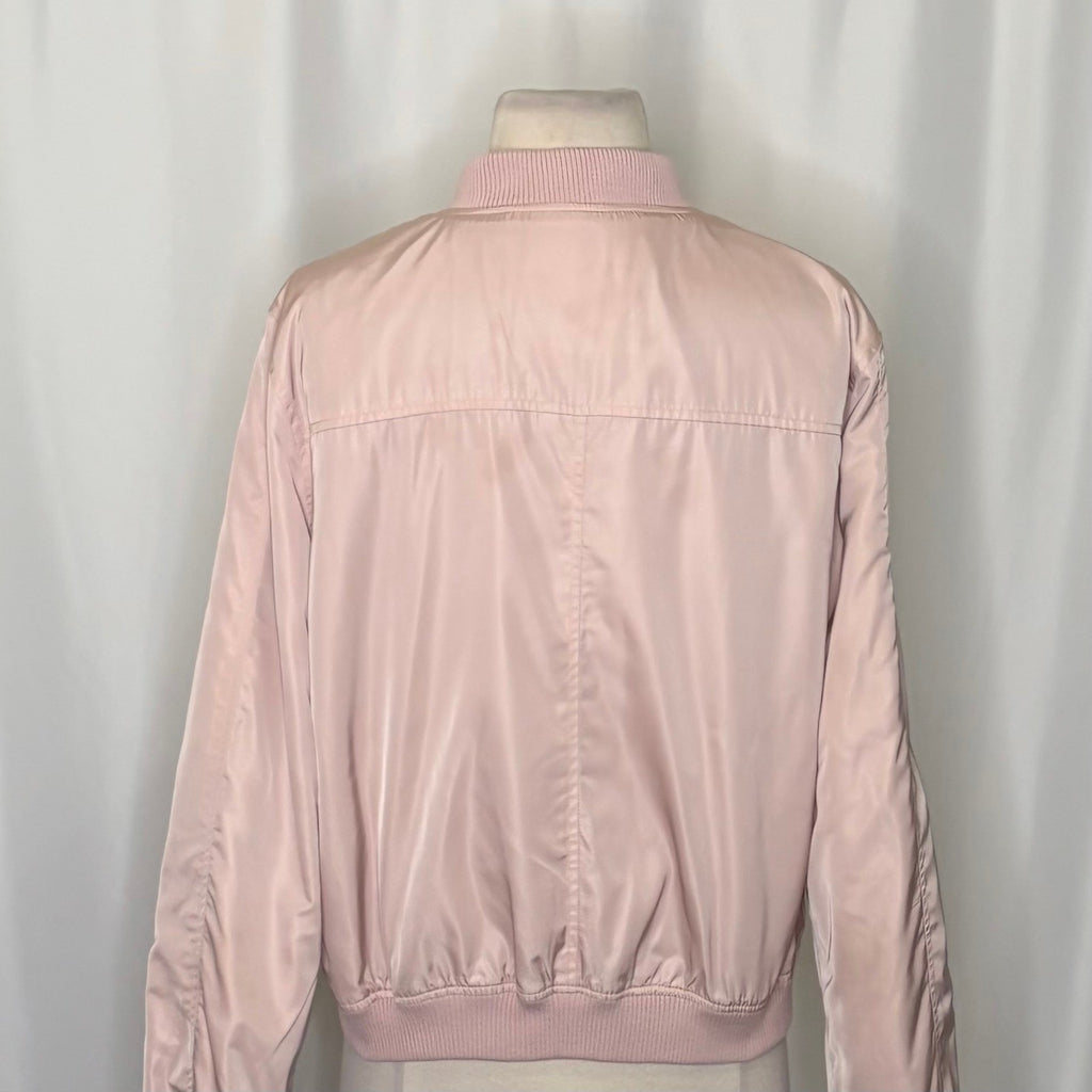 Anthropologie HEI HEI Journey Bomber Jacket Solid Light Pink Sporty Medium
