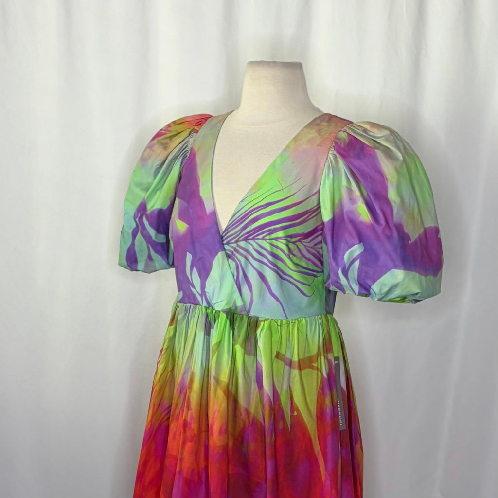 NWT!! Anthropologie Plenty by TRACY REESE Tie Dye Puff Sleeve Dress X-Small