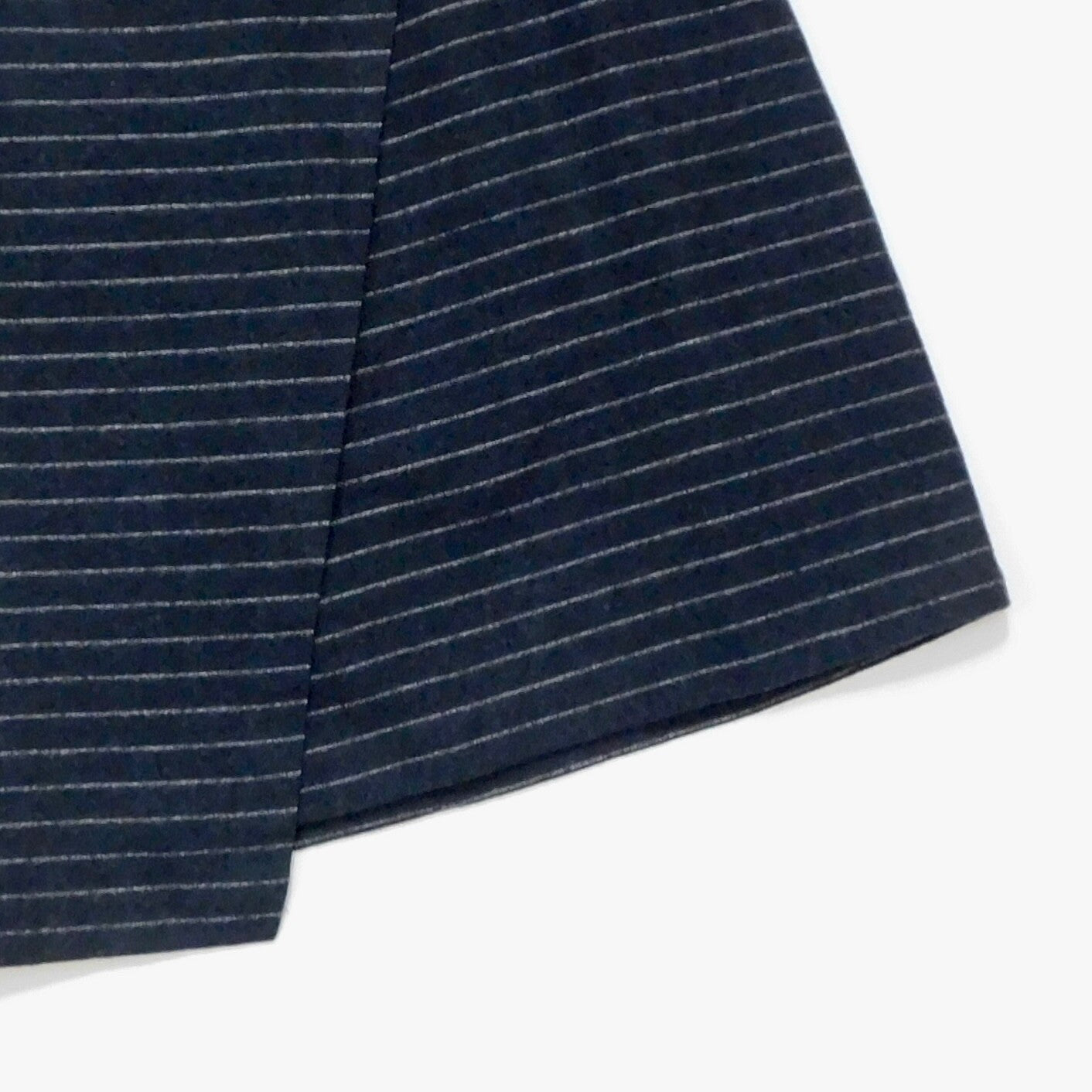 MADEWELL Wool Gray Striped Mini Skirt Academia Collegiate Faux Wrap Size 4