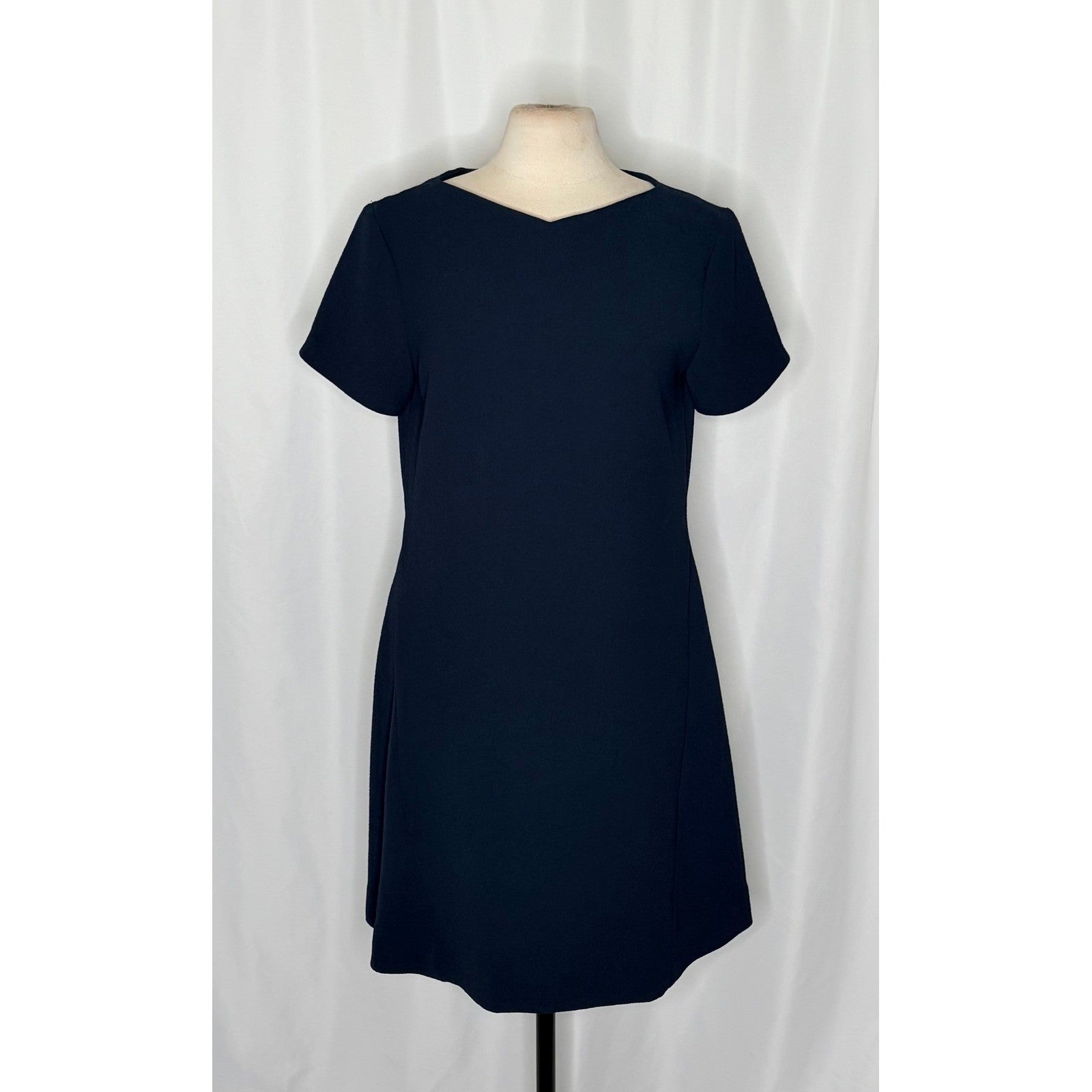 MM LAFLEUR The Eliza Dress Staccato Galaxy Blue Navy Short Sleeves Retro Medium