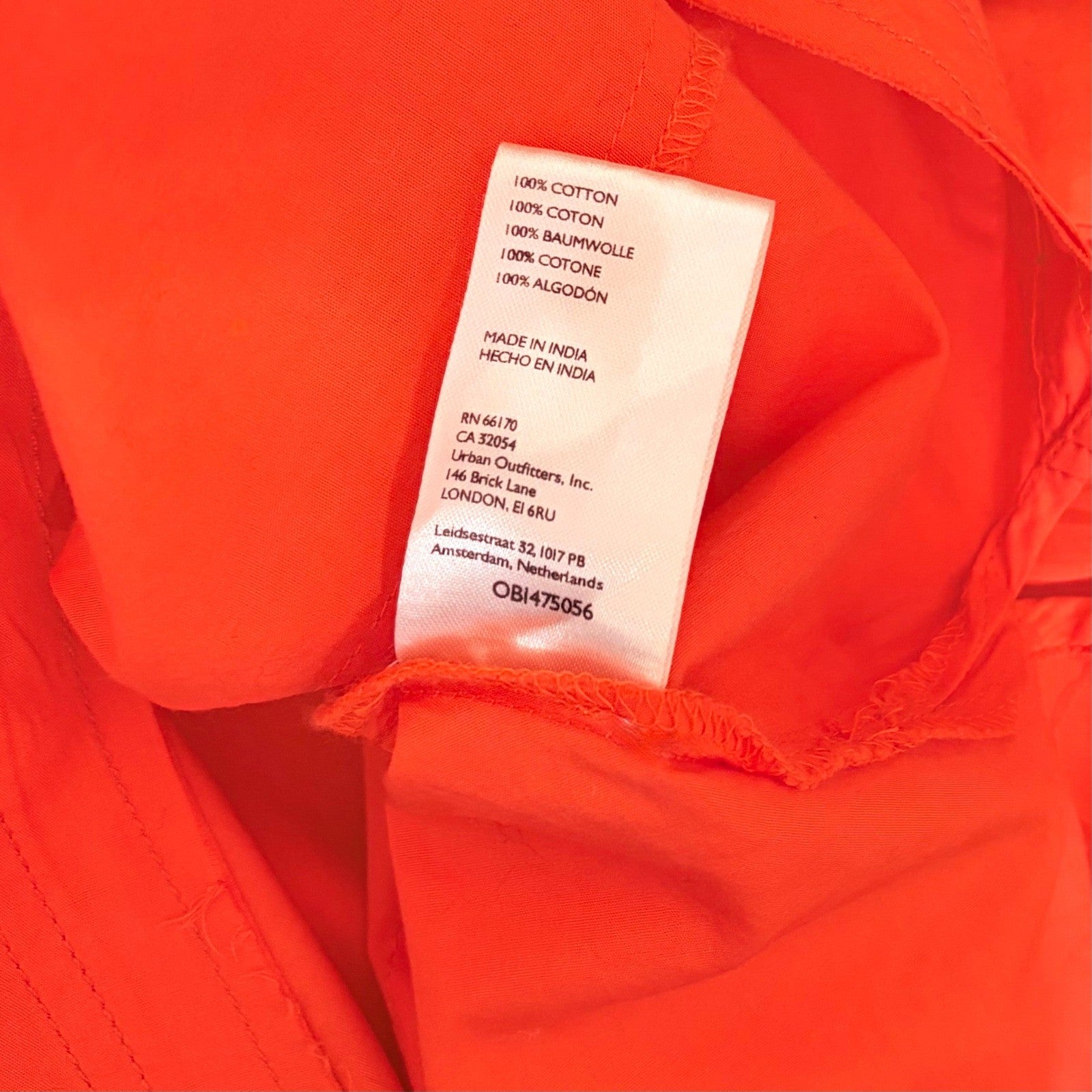 Free People WE THE FREE Happy Hour Poplin Top Buttondown Solid Orange X-Small