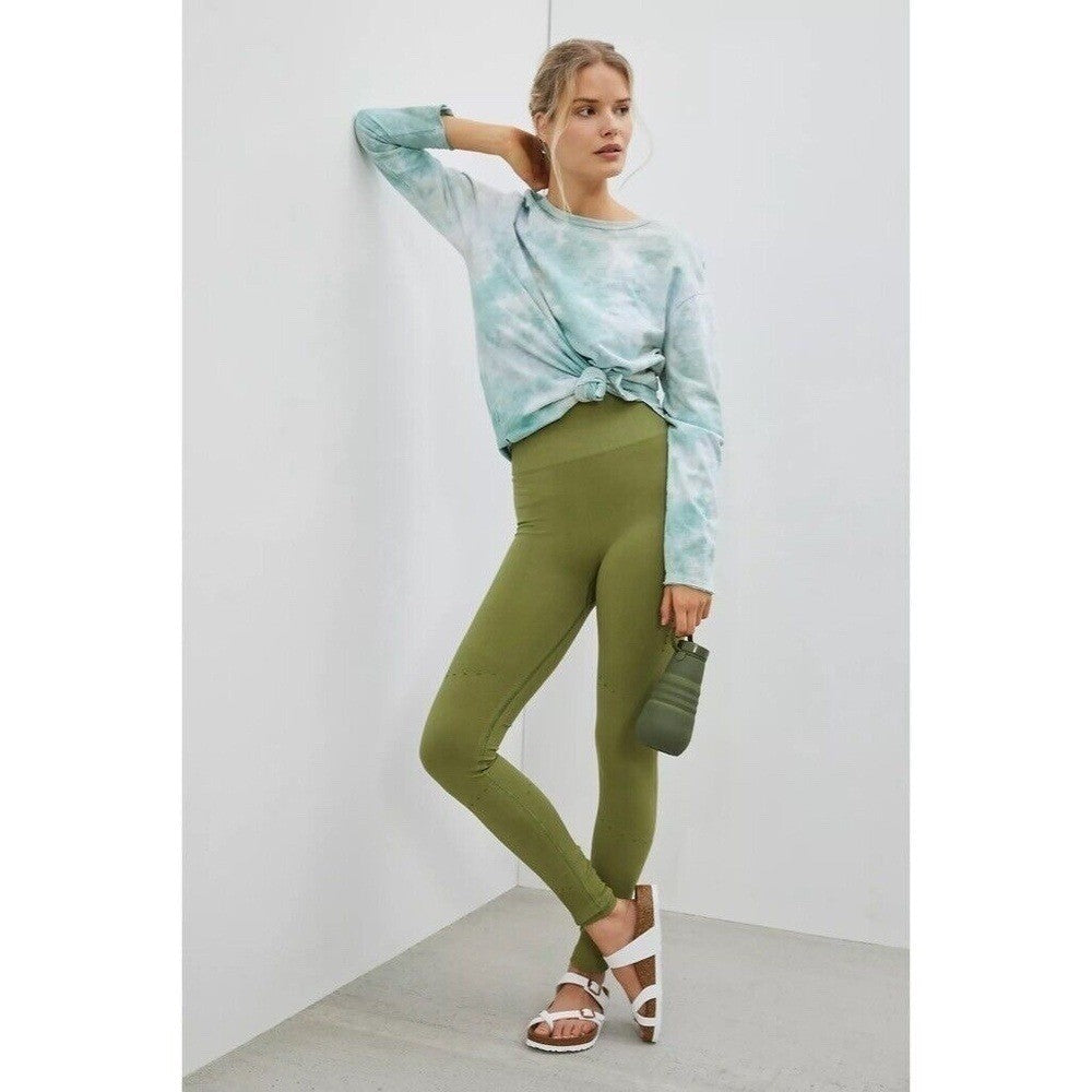 NWT!! Anthropologie DAILY PRACTICE Allegro Seamless Leggings Dried Moss Small